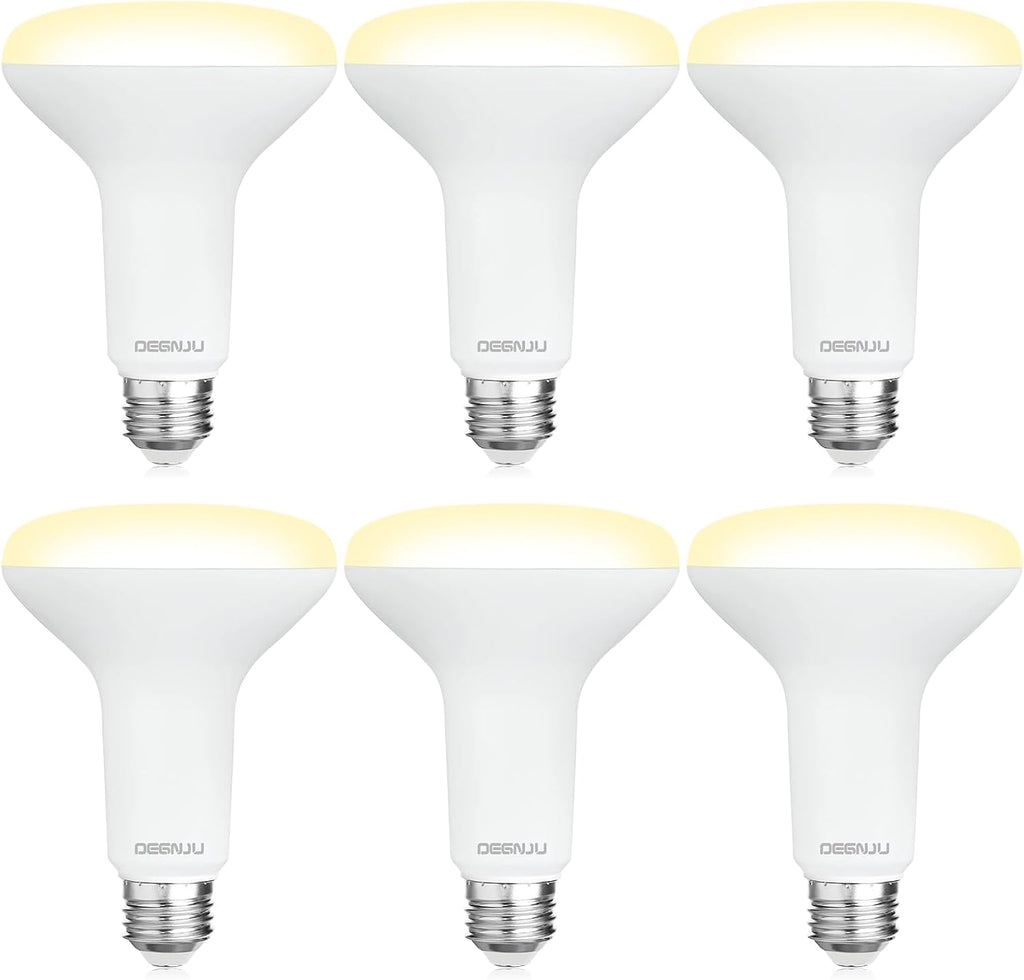 6 Pack BR30 LED Recessed Light Bulb, Dimmable Indoor Flood Light Bulbs CRI80 7W Equivalent 65W 2700K Soft White 650