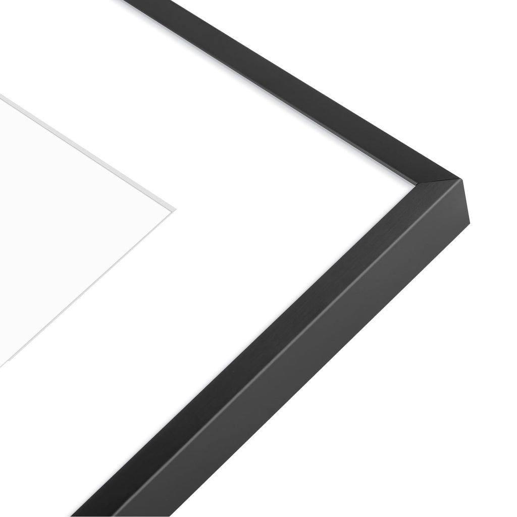 7 Pack Black Aluminum Frame with White Mat, Real Glass