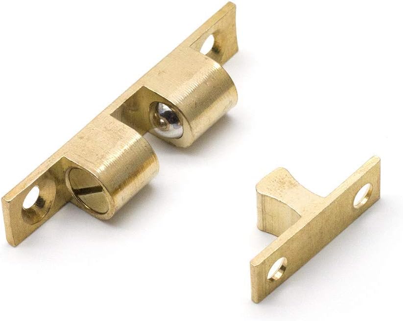 50mm Furniture Cabinet Door Brass Dual Ball Roller Catch Latch 10 Pcs