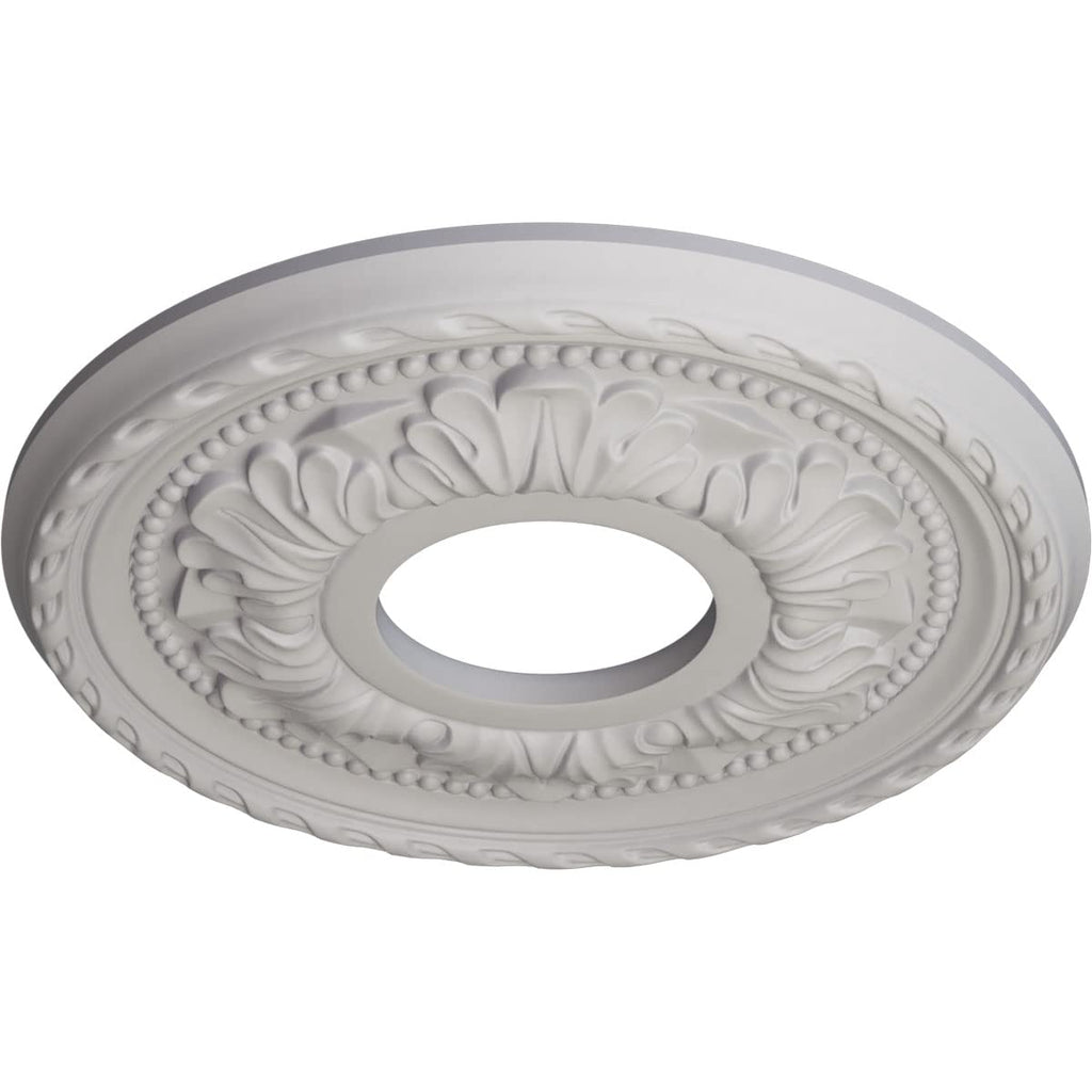11-3/8" x 3-5/8" x 7/8" Palmetto Ceiling Medallion, Ultra Pure White
