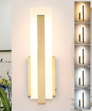 Hardwired Modern LED Brass Gold Wall Sconce Indoor Wall Mount Light