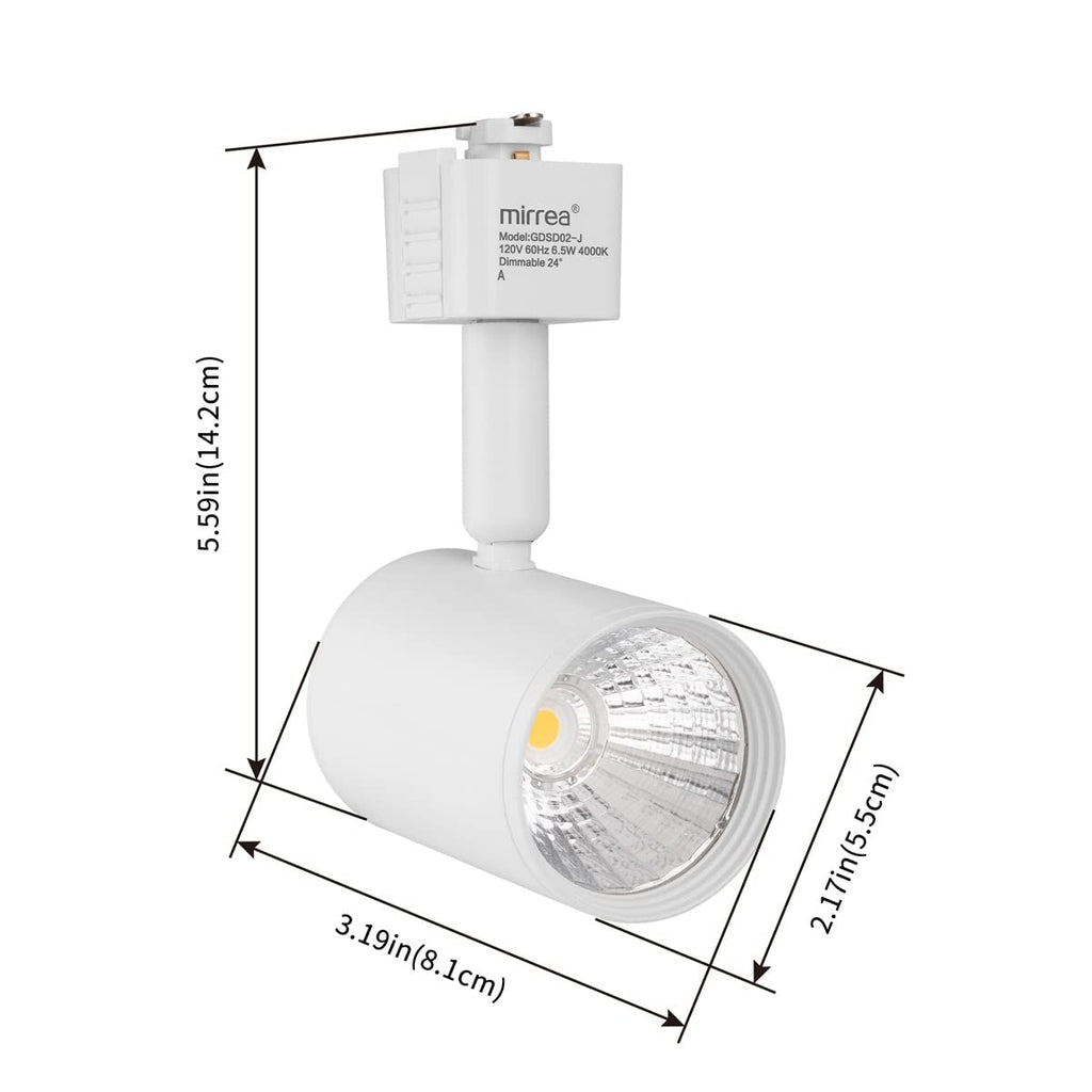 6 Pack J Type LED Track Lighting Heads 6.5W 4000K Neutral White