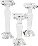 Crystal Candelabra Set, Dual-Sided Candle Holder Reversible for Taper, Tealight & Pillar Candles 3-in-1 Versatile
