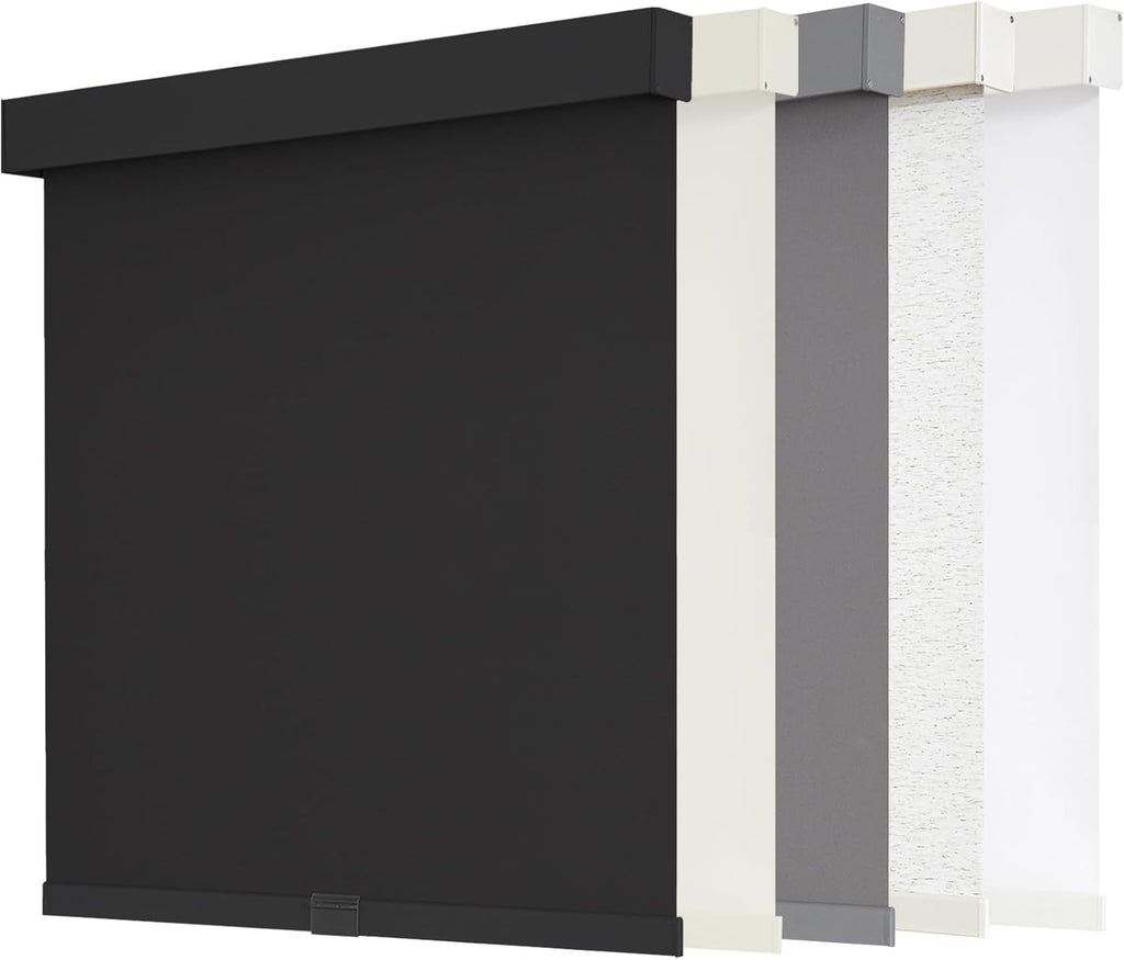 Blackout Roller Shades Cordless Blinds for Windows, Free-Stop Shades with Valance, Thermal Insulated Fabric, UV