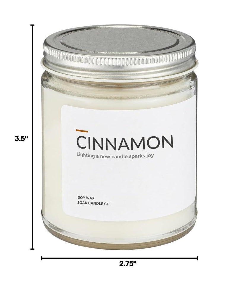 Cinnamon Candle - Soy Wax Scented Candles - Soy Candles Scented - Long Burning Premium - Hand-Poured (7oz.)