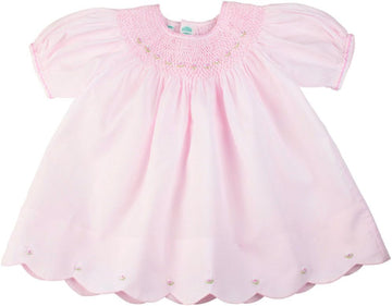 Infant Girls Pink Smocked Dress & Bloomer Set Baby Clothes (3M)
