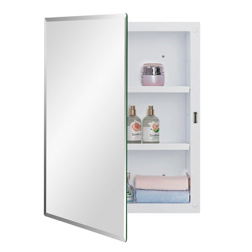 Plastic Medicine Mirror Cabinet 16 x 20 inch, Surface and Recessed Mount