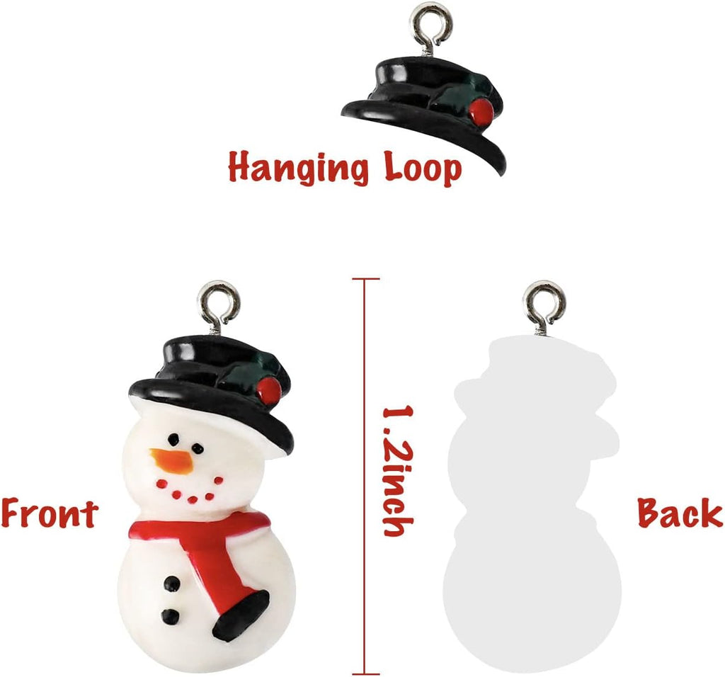 Mini Resin Christmas Ornaments Tiny Christmas Tree Decorations Set Comes with String Small Christmas Hanging - Set of 36