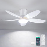 Ceiling Fans with Lights-36 Low Profile Ceiling Fan with Light and Remote/APP Control,Flush Mount,DC Reversible,LED Dimmable Modern Ceiling Fans for Bedroom,Indoor/Outdoor Patio Use(White) A101-B0CZHLG361