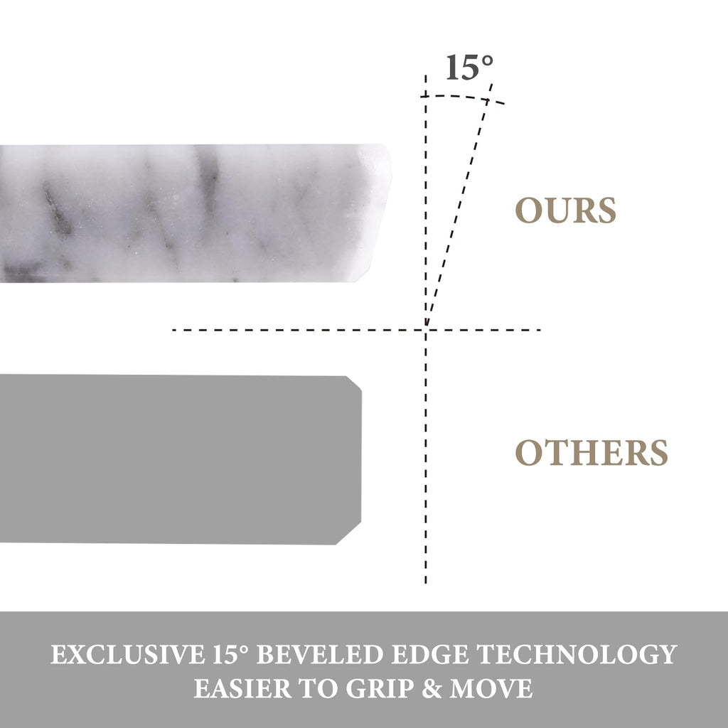 Italian Carrara Marble Cutting Board, 16x20inch Extra Large Hand Crafted Marble Slab for Cheese, Charcuterie, Pastry