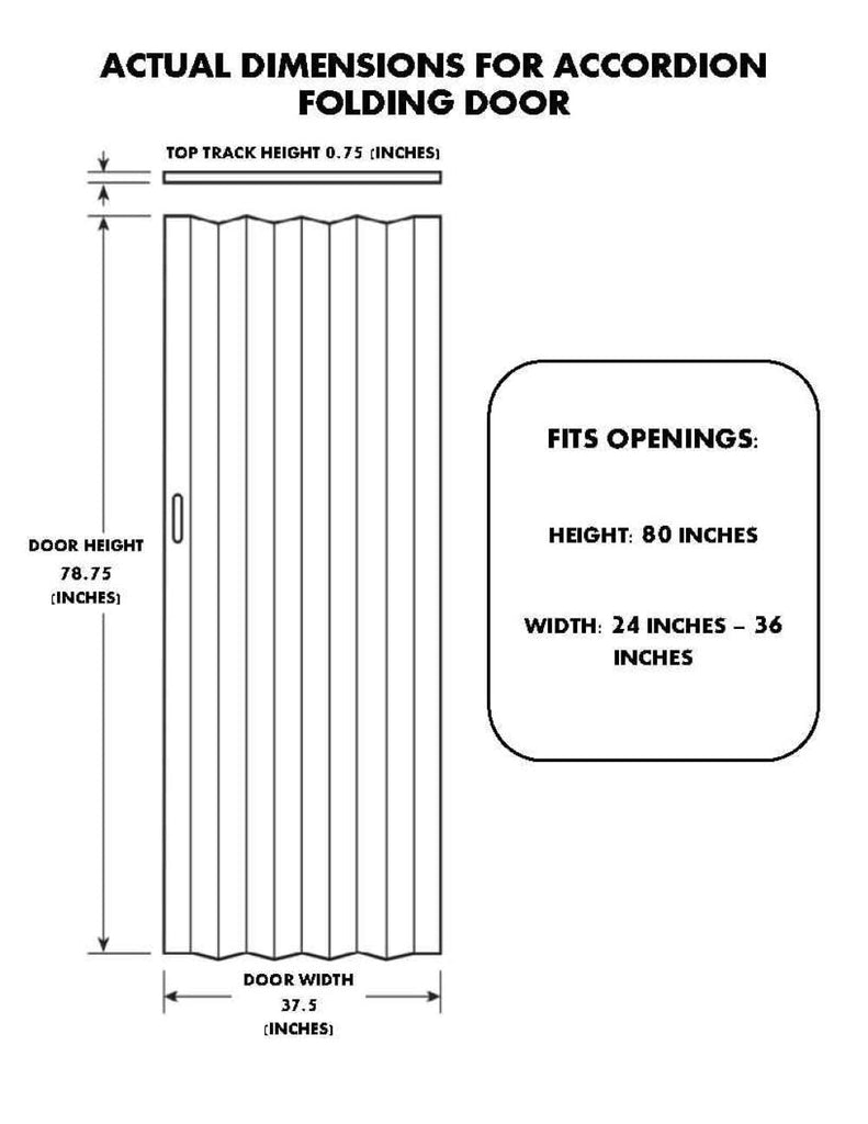 HSECHO3280WA Spectrum Echo Interior Folding Accordion Door, 36 x 80 Inches, White Ash