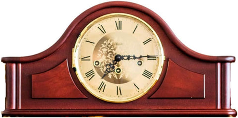 Hermle Qwirly Store Acton Mechanical Mantel Clock 21142070340 Antique Style Mahogany Wood Chiming Mantel or Desk Clock