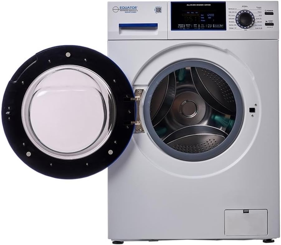 Washer Dryer Combo, 3.1 Cu. Ft/15 lbs Capacity, Anti-Corrosion Design, Convertible Venting, Salt Wash Cycle, Compact