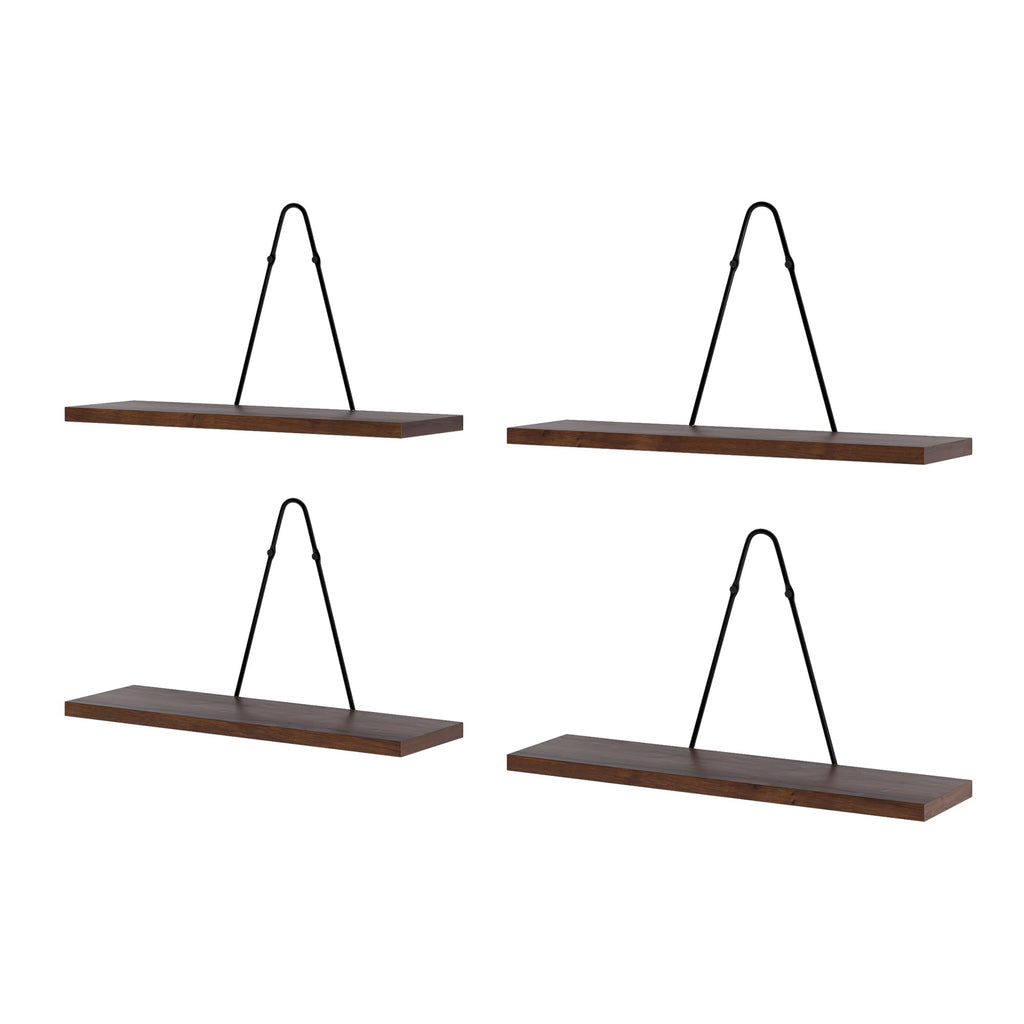 Moma Wall Mounted Narrow Decorative Floating Shelves with Triangle Brackets - Picture Ledge, Display for Collectibles