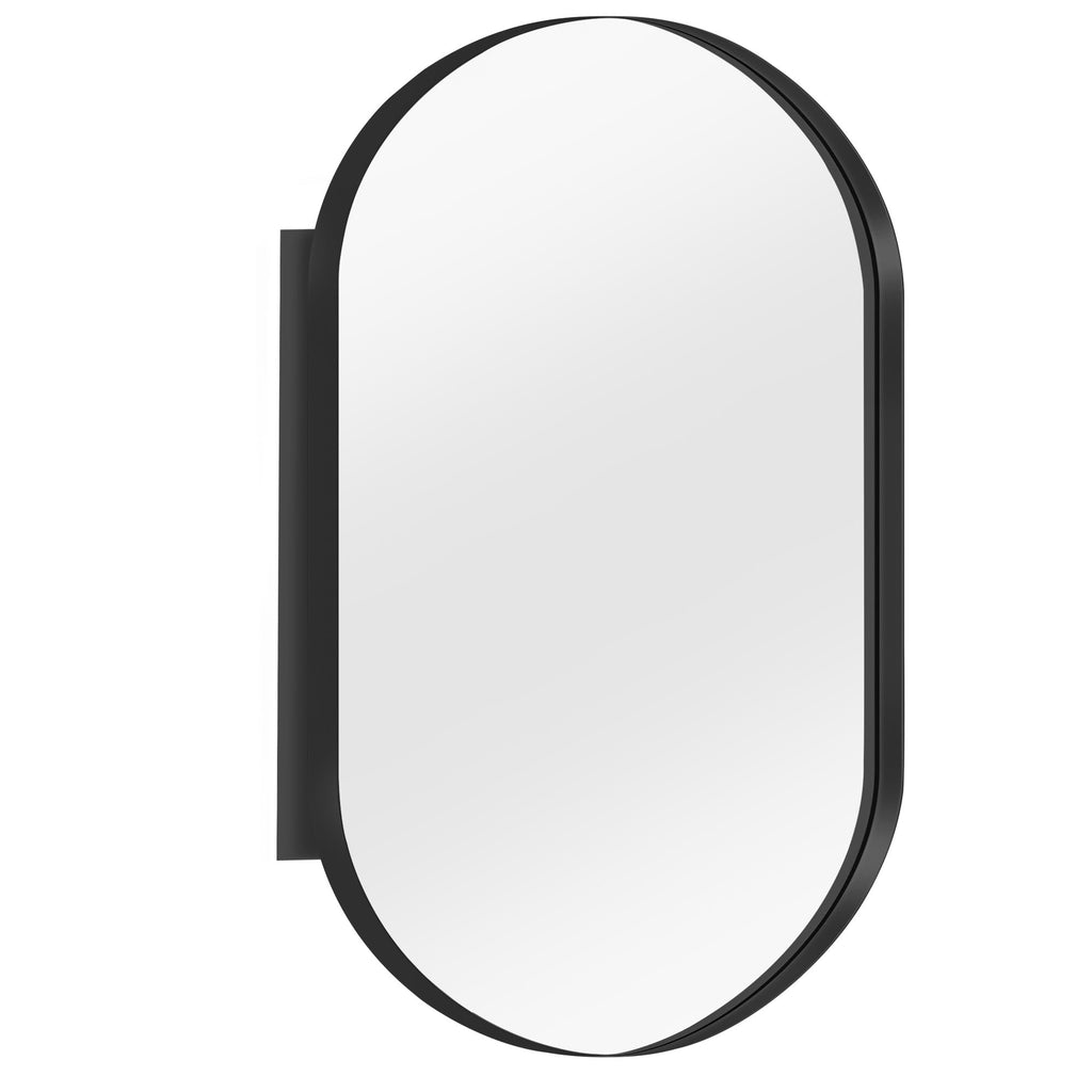Medicine Cabinet with Mirror, 21x34 Oval Mirror Cabinet, Wall Mount Recess Bathroom Vanity Mirror with Storage with 2