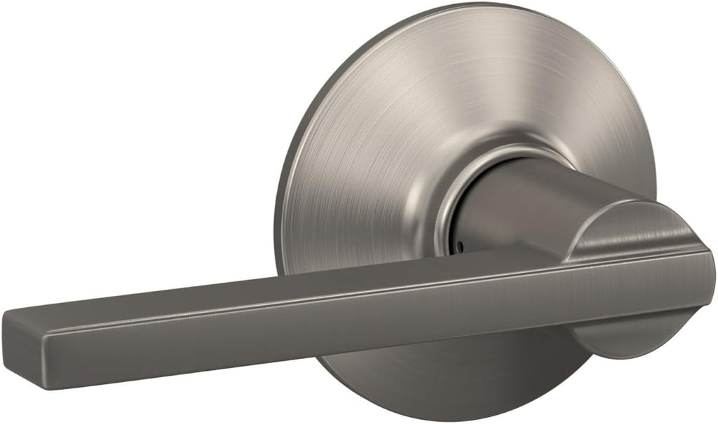F10 LAT 619 Latitude Door Lever, Hall & Closet Passage Lock, Satin Nickel