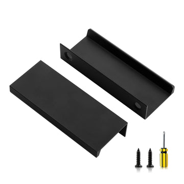 6 Pack Finger Pulls for Cabinets 80mm/3.15" Length Black Edge Pulls