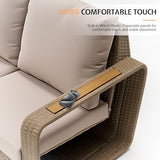 3-Piece Rattan Outdoor Patio Furniture Set for Backyard, Garden & Porch