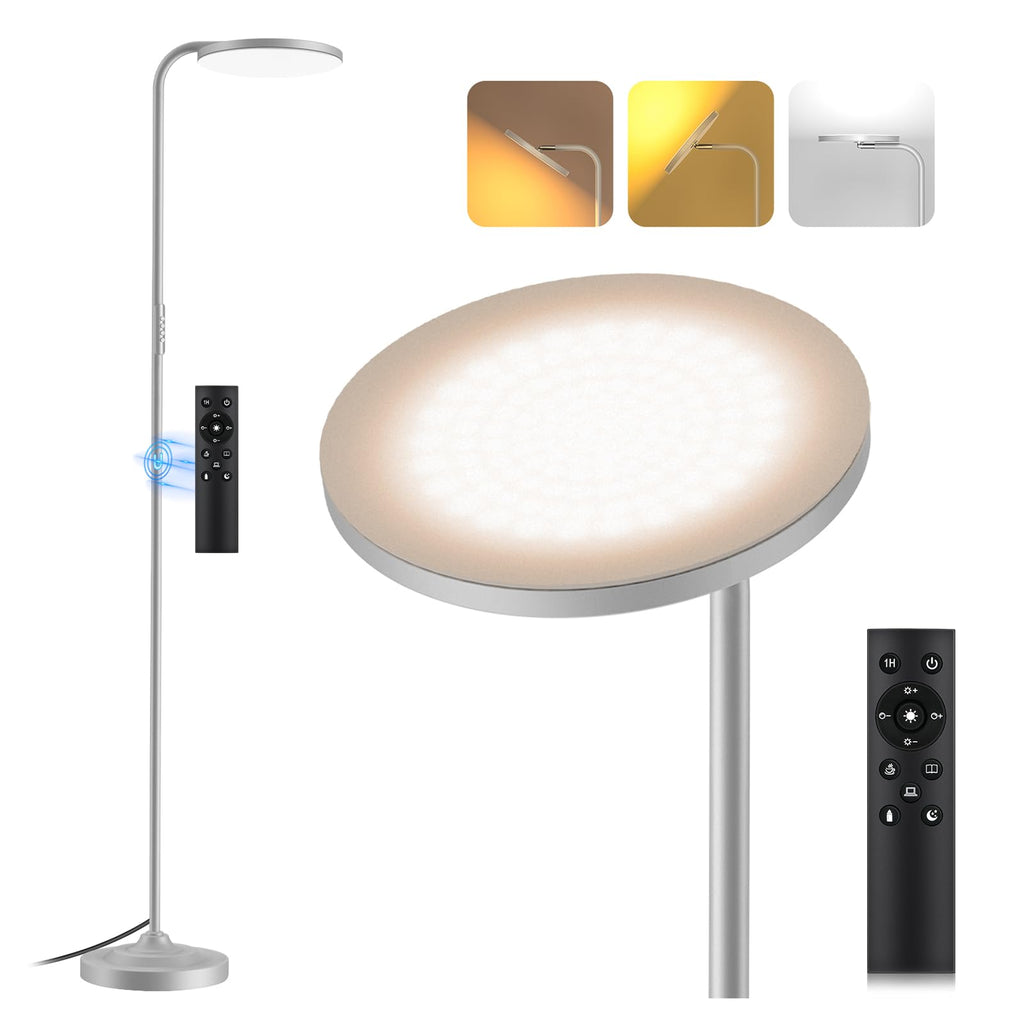 36W LED Floor Lamp, Super Bright Standing Lamp, Modern Stepless Dimmable Torchiere Tall Lamp with Remote Control