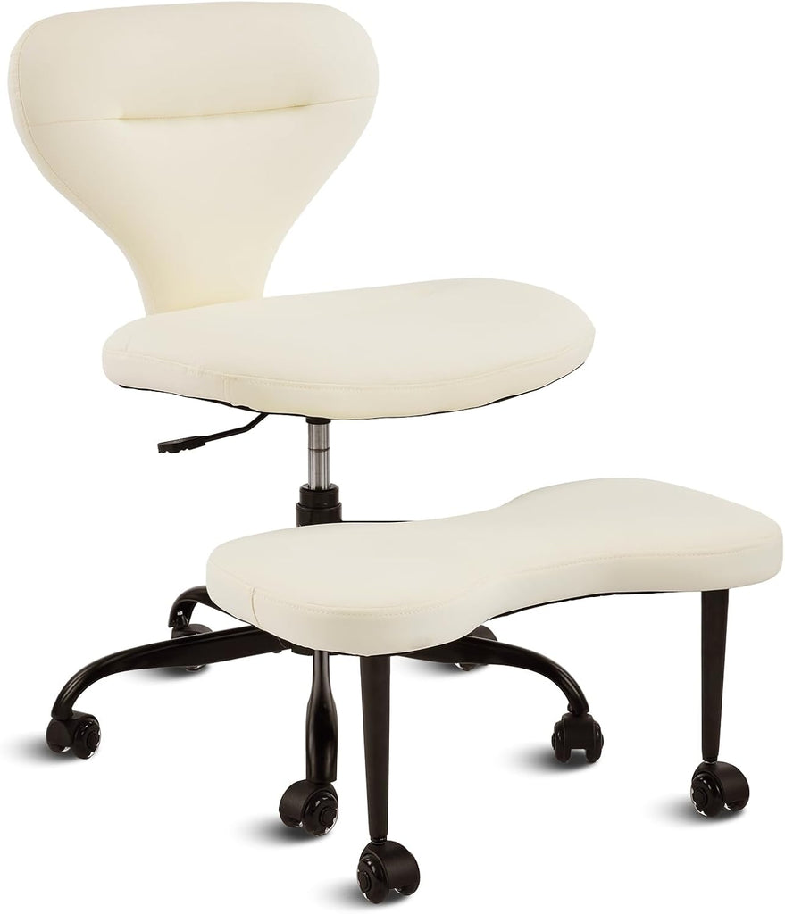 Ergonomic Cross Legged and ADHD Meditation Chair with Silent Wheels for Home Office Desk Chair and Yoga, Wider