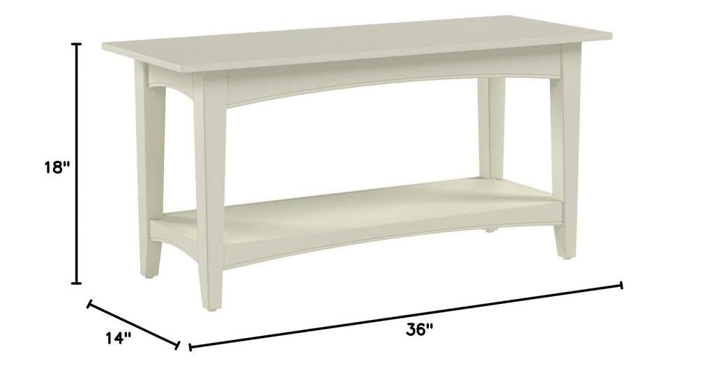 Shaker Cottage Shoe Storage Bench, Sand, 36"W x 18"H