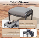 5-Piece Aluminum Outdoor Patio Furniture Set | Gray with Thick Cushions for Patio, Garden & Porch