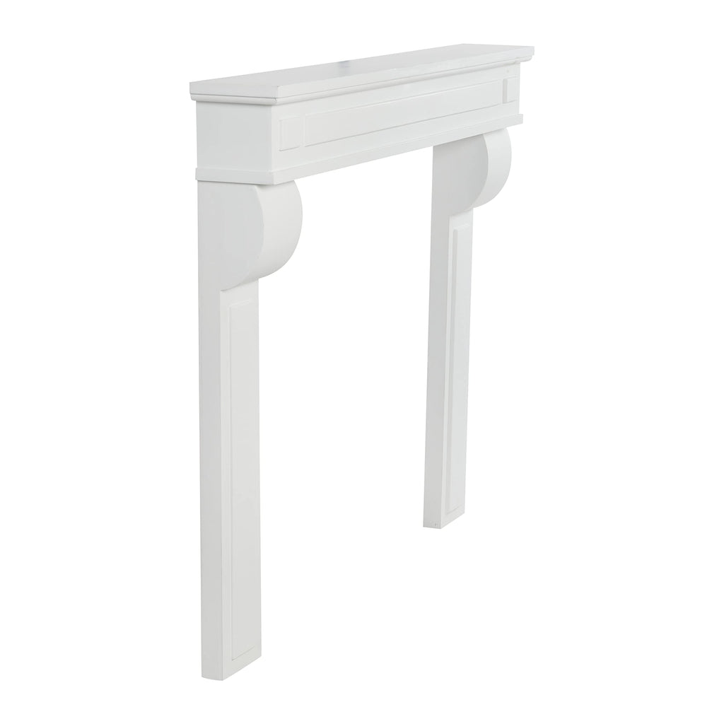 Lodge Decorative Fireplace Mantel, Flat Paintable White