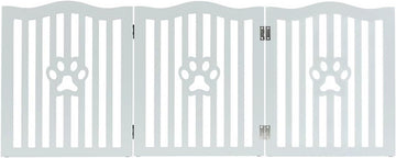 Pet Gate Wooden Free Grey Standing Dog Gate - Foldable