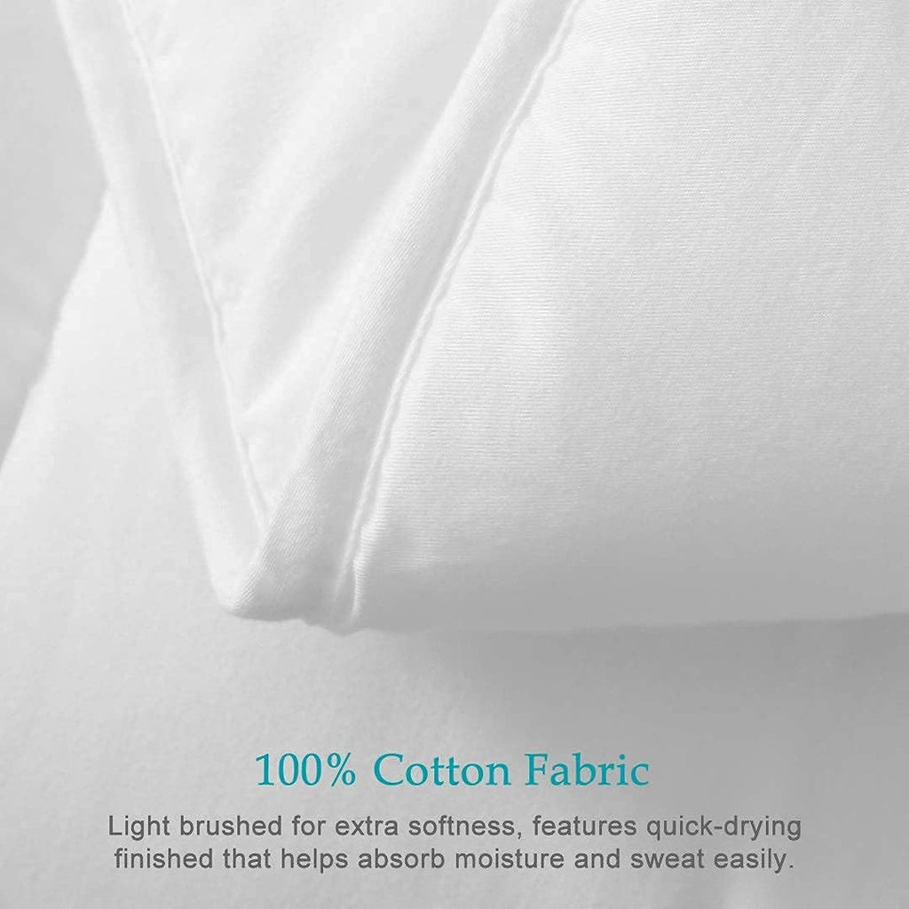 100% Cotton Cover Down Alternative Comforter King- Cloud Bed Comforter for All Season, Breathable Wh