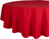 Red Round Tablecloth 60 inch, 100% Cotton, Hemstitch Tablecloths, Farmhouse Tablecloths, Wedding Out