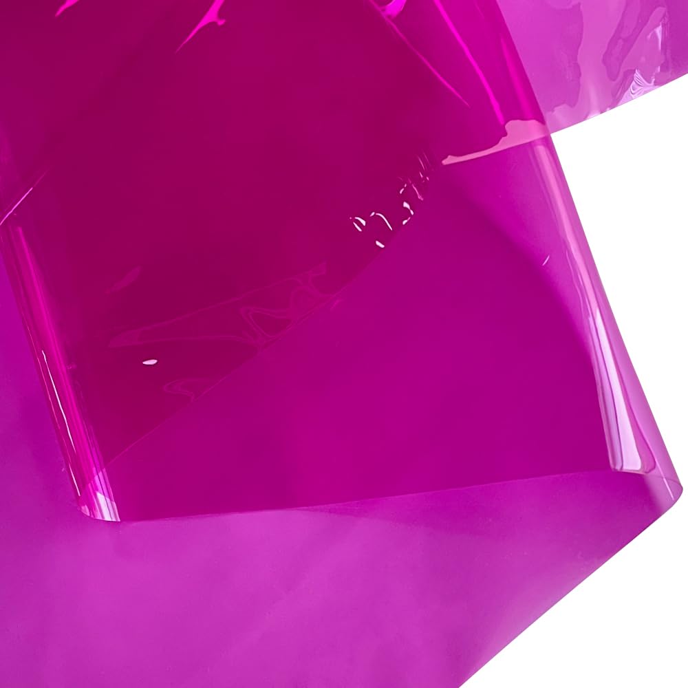 Clear Vinyl Fabric, 12 Gauge Clear Waterproof Vinyl Multipurpose Transparent Jelly Vinyl, 54-Inches Wide (Orchid)