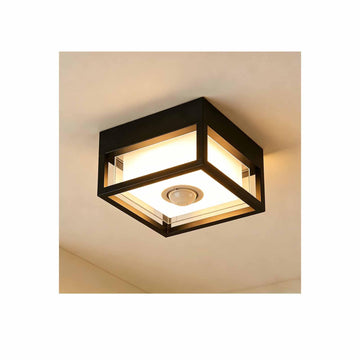 Outdoor Ceiling Light with Motion Sensor, IP65 Waterproof 6.3 inch Porch Lights Outdoor, 20W 3000K LED Square