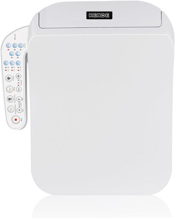 Square Electric Bidet Toilet Seat with Heated Water Cleansing, Warm Air Dryer, Adjustable Temperature, Front and Rear Nozzle Wash