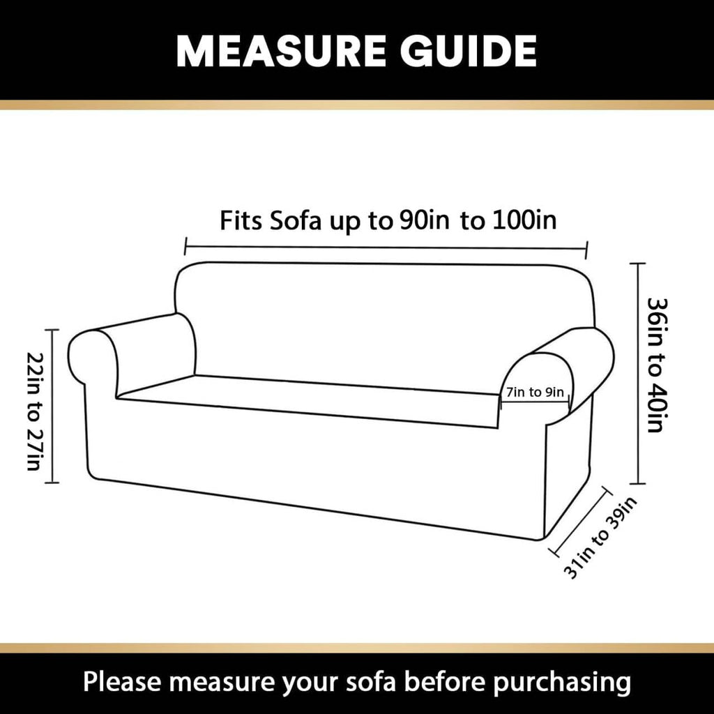 Stretch Sofa Cover Slipcover 1-Piece, Spandex Jacquard Fabric Universal Couch Cover for 3 Cushion, Washable Non Slip