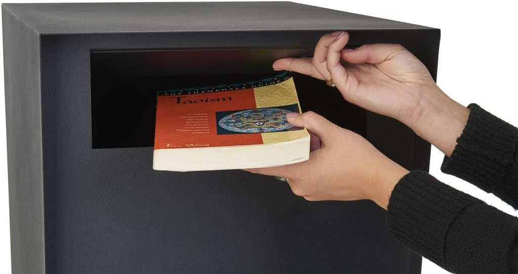 16 w x 52 h Outdoor Pedestal Drop Box w/ Permanent Mounting and Steel Build - Black (FDHDBBP1)