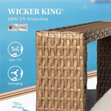 Rattan Outdoor Patio Furniture Set | Beige All-Weather Resistant with Thick Cushions for Backyard, Garden & Porch