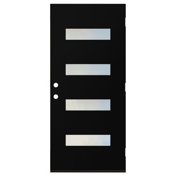 Front Entry Fiberglass Door with Frosted Glass, 36 * 80 OutsideDoor - Contemporary Style 's Front Entrance (Black