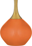 Nickki 30 1/2" Tall Large Mid Century Modern Glass End Table Lamp Celosia Orange Gold Brass Finish Metal Base Single