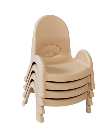 Value Stack 5" Child Chair, Natural Tan, 4 Pack, Stackable Ergonomic Seating Solution for Classrooms and Homeschools