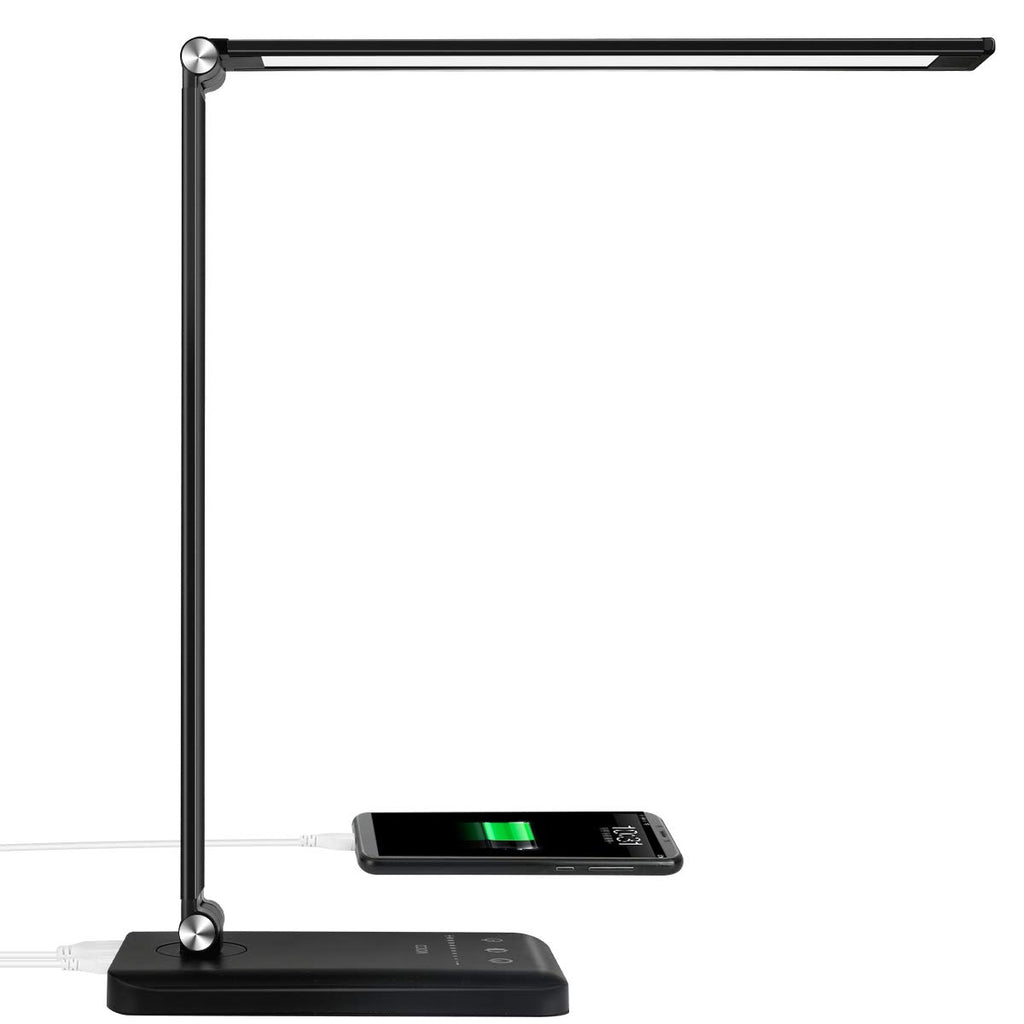 LED Desk Lamp, Desk Lamps with USB Charging Port and 3000mah Battery, Eye-Caring Table Lamp with 5 Color Modes and 5
