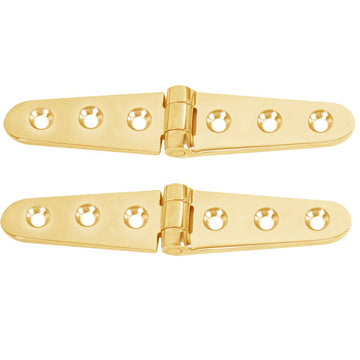 Strap Hinge - Polished Brass - 6" x 1-1/8" - Pair