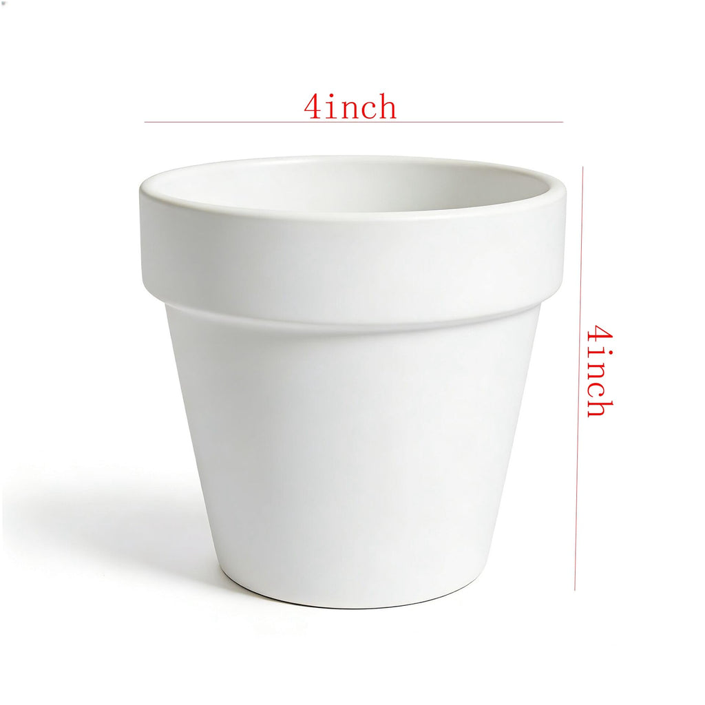 White 4 Inch, Terracotta Clay Pots with Drainage Holes, Pack of 24, for Succulents and Plants, DIY Crafts