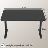 55 x 24 Inches Electric Height Adjustable Standing Desk Large Sit Stand Up Desk Home Office Computer Desk Memory