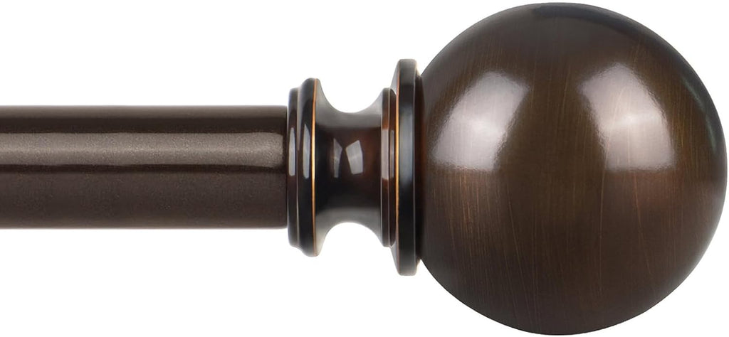 Curtain Rods, Antique Bronze Single Curtain Rod for Windows, 7/8 Inch Decorative Drapery