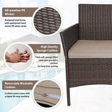 3-Piece Wicker Outdoor Patio Furniture Set - Conversation for Patio, Garden & Porch