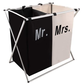 Laundry Hamper 2 Section for Husband&Wife or Couple, Wedding Gift