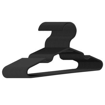 Baby Hangers for Closet 100 Pack Black Plastic Kids Children's Clothes Hangers Non-Slip (Black, 100)