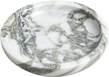 5.5" Marble Jewelry Tray for Vanity, Trinket Dish for Rings Earrings Necklace Keys, Natural Marble Decorative Tray