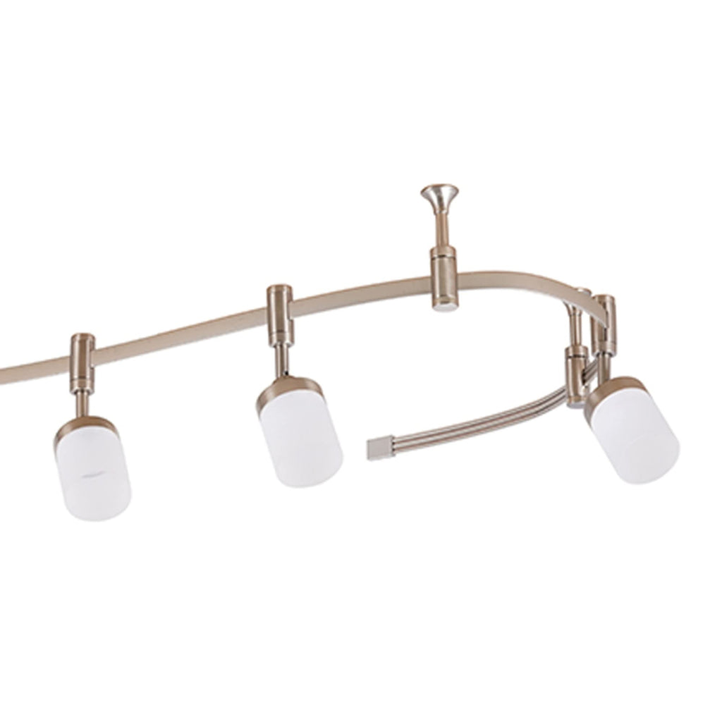 000 Transitional 6-Light Integrated LED Flex Track Ceiling Light, 96", Brushed Nickel