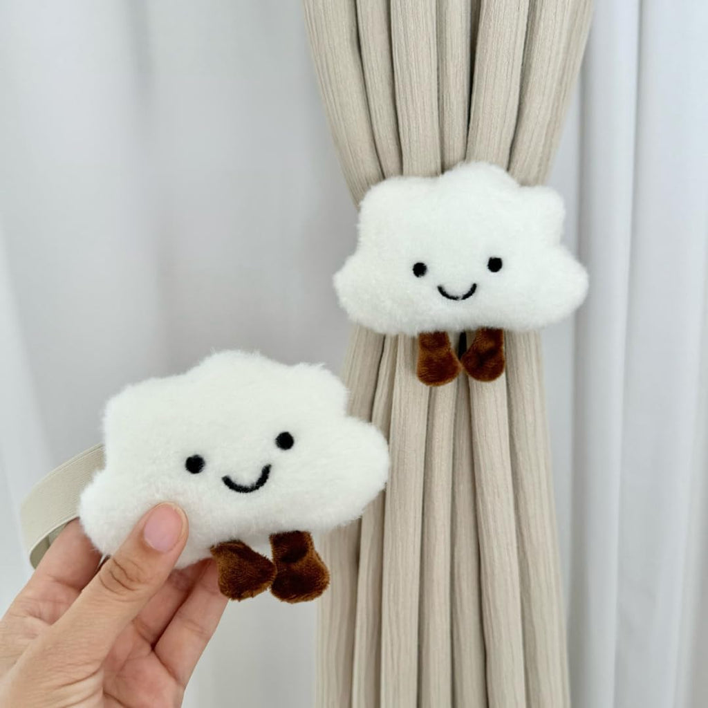 Snap-Fit Cartoon Cloud Curtain Tiebacks Hook Holdbacks Cute Curtain Holdbacks Rope for Baby Kid Girls Living